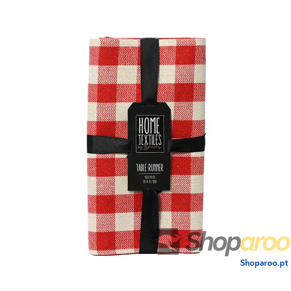 Caminho de Mesa Lifetime Branco Vermelho 100 % algodão 30 x 150 cm Natal Quadros