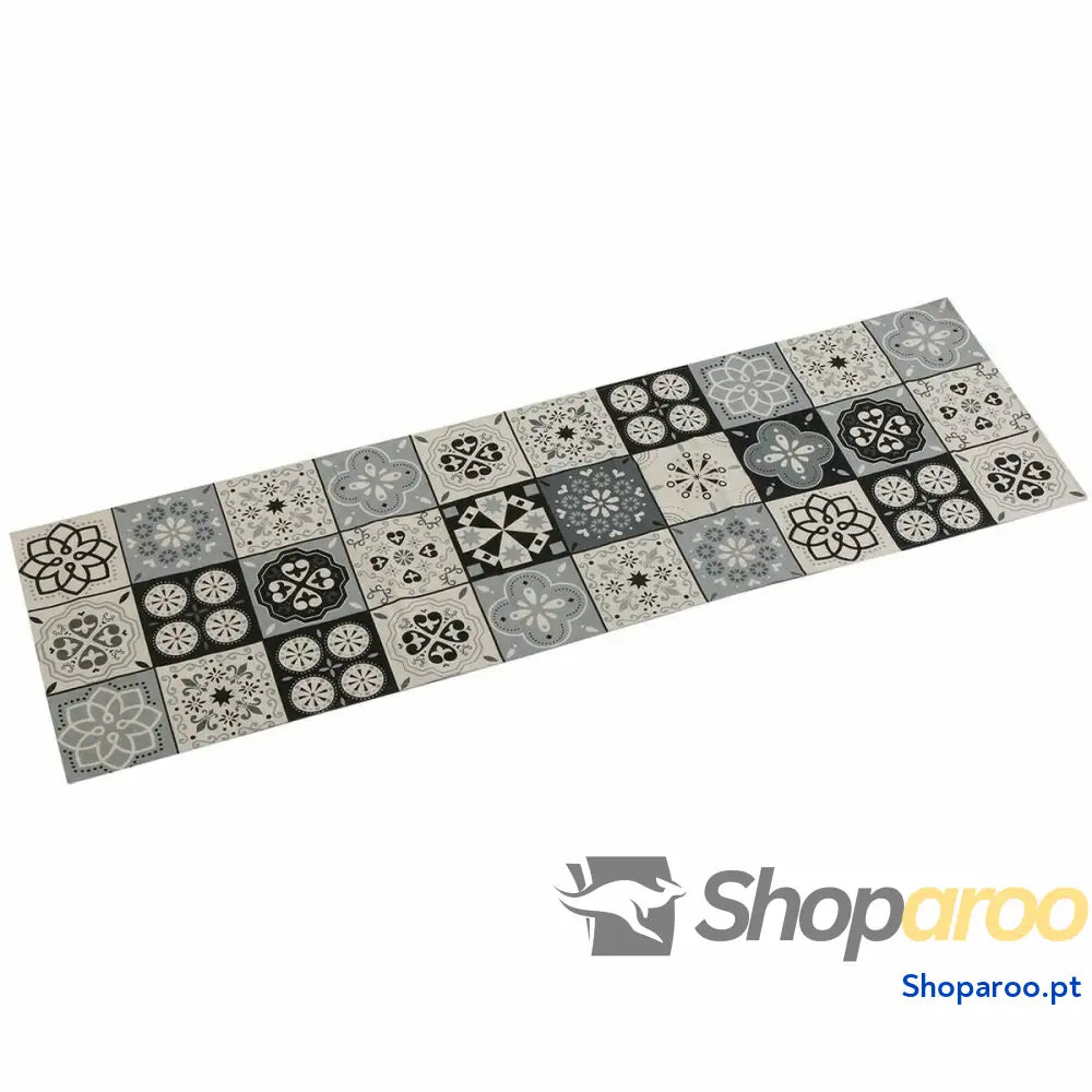 Caminho de Mesa Versa Mosaico Preto Poliéster (44,5 x 0,5 x 154 cm)
