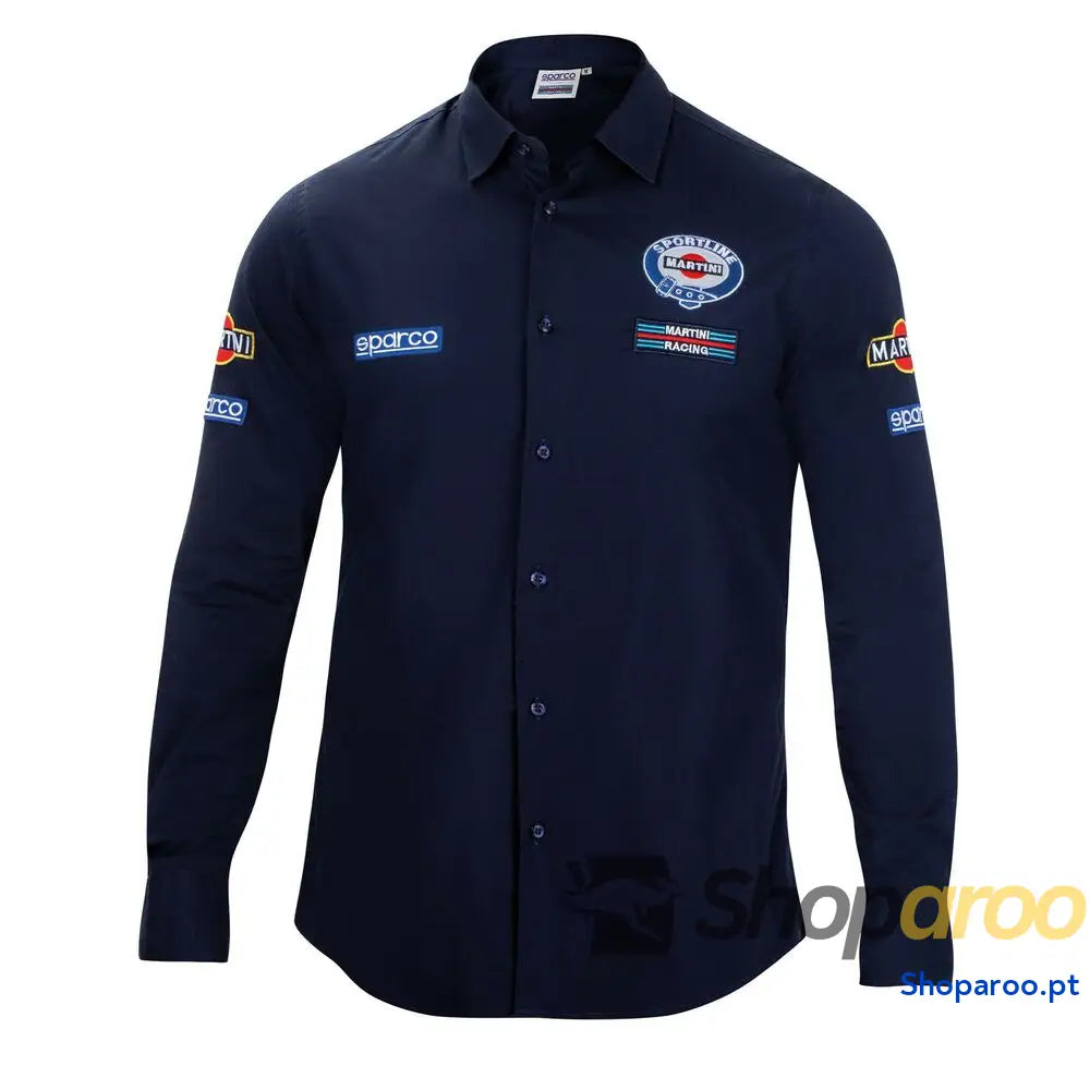 Camisa de Manga Comprida Homem Sparco Martini Racing Azul (Tamanho S)