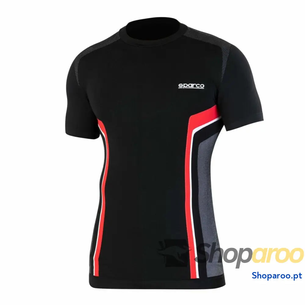 Camisola de Manga Curta Homem Sparco HYPER-T Preto Vermelho M