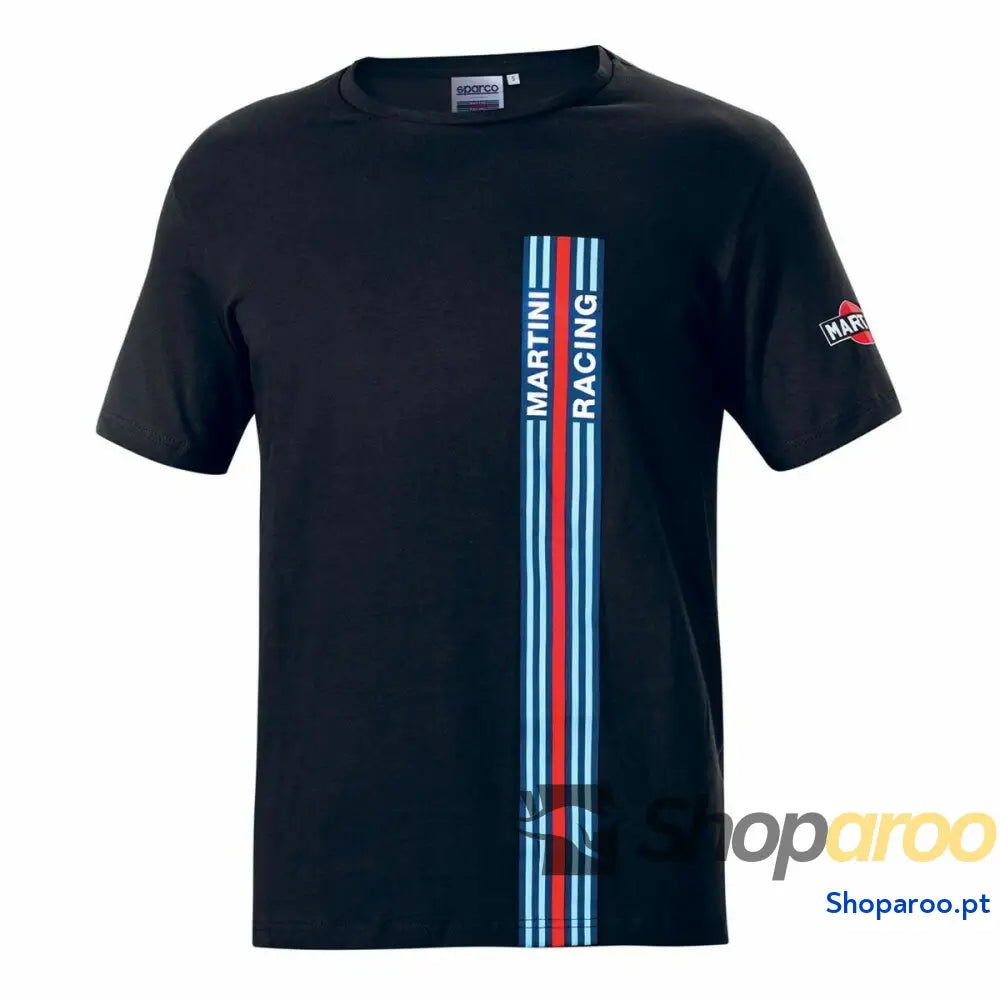 Camisola de Manga Curta Homem Sparco Martini Racing Preto (Tamanho M)