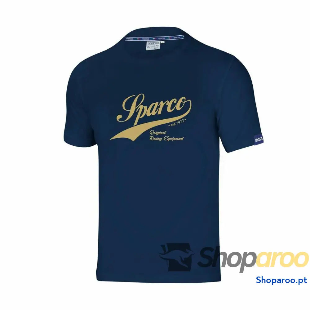 Camisola de Manga Curta Homem Sparco Vintage Azul Marinho S