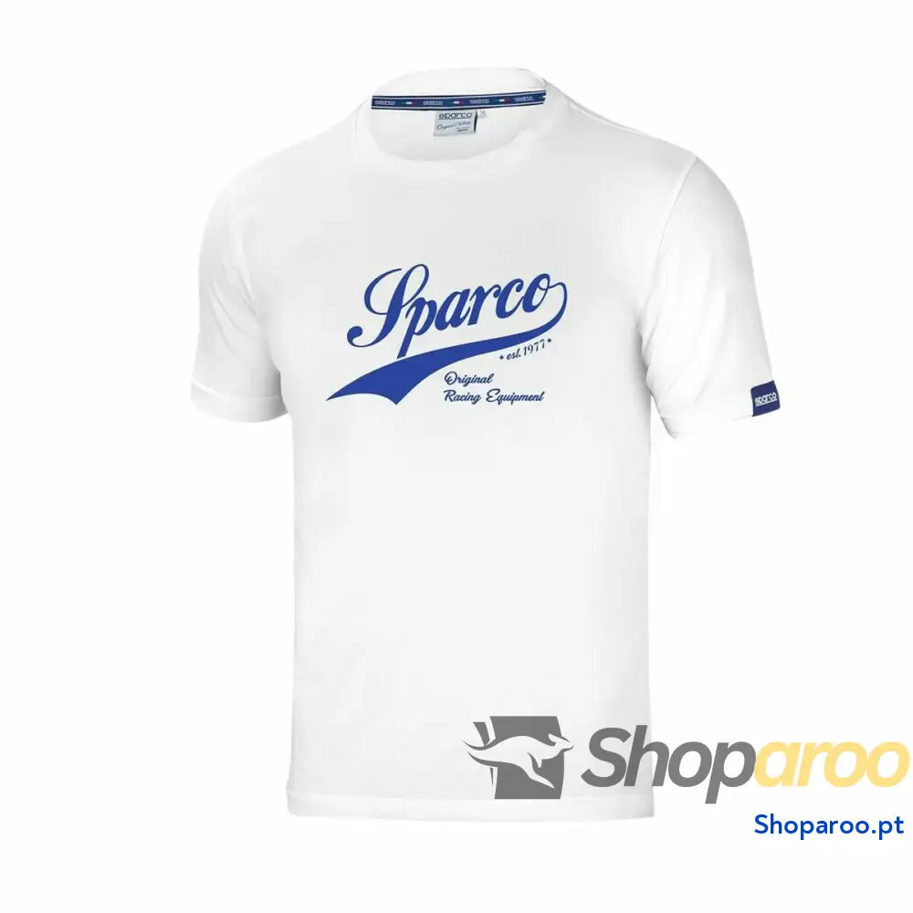 Camisola de Manga Curta Homem Sparco Vintage Branco XL