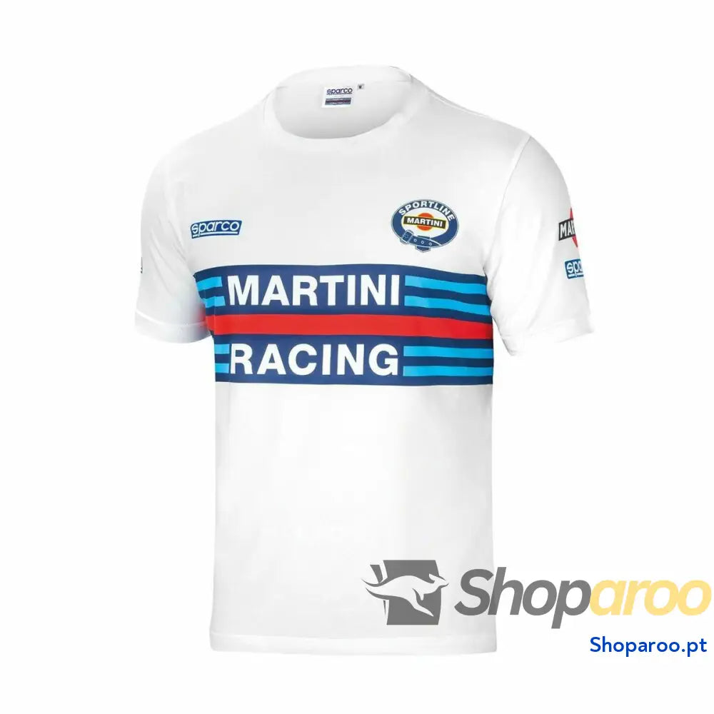 Camisola de Manga Curta Sparco MARTINI RACING Tamanho L Branco