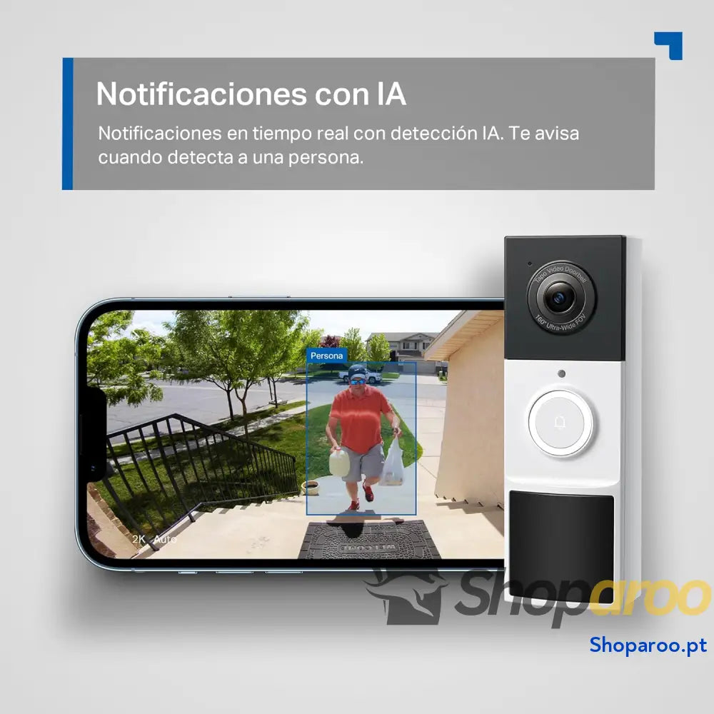Campainha sem fios com câmara 2K campainha vídeo porteiro WiFi exterior à prova de água deteção movimento inteligente