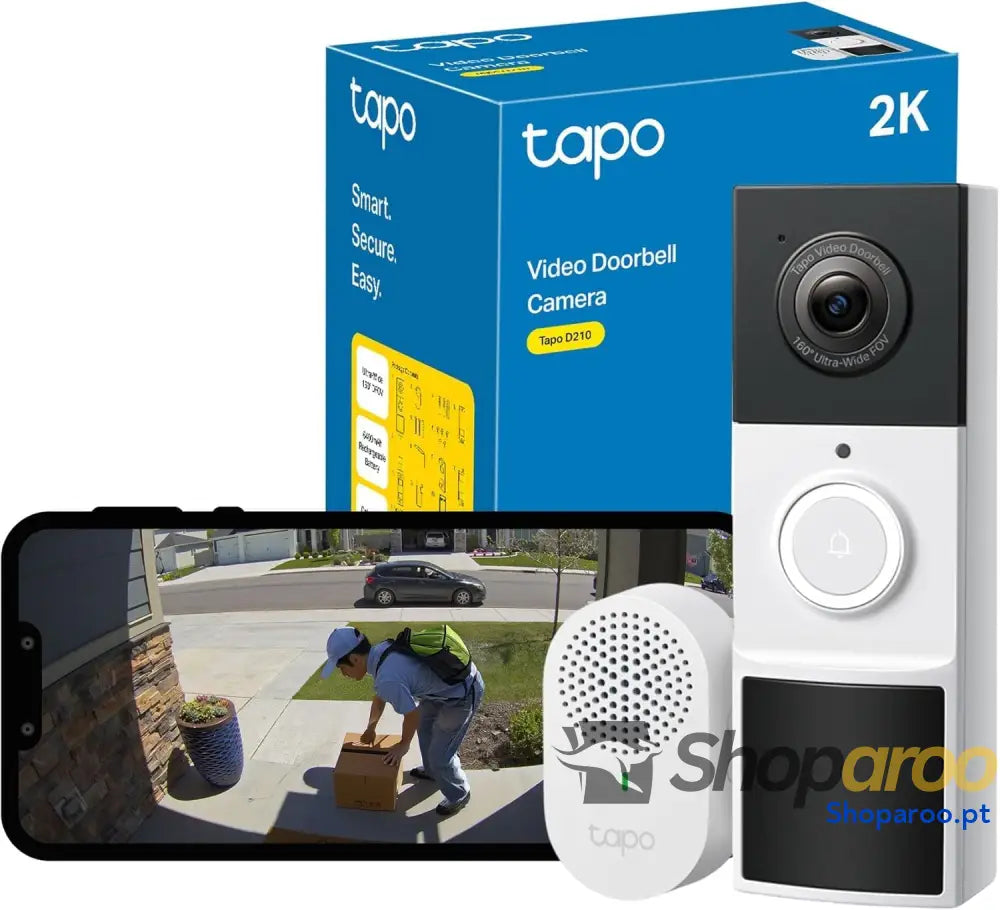 Campainha sem fios com câmara 2K campainha vídeo porteiro WiFi exterior à prova de água deteção movimento inteligente