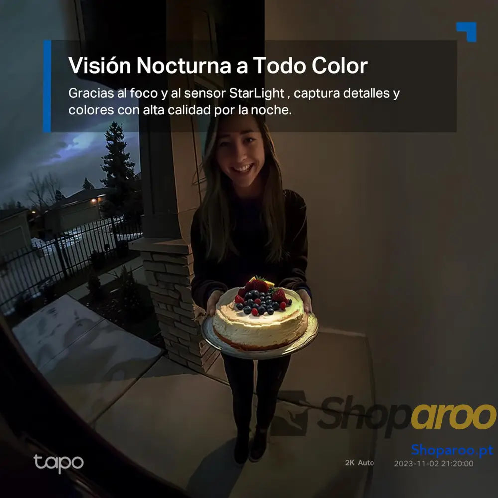 Campainha sem fios com câmara 2K campainha vídeo porteiro WiFi exterior à prova de água deteção movimento inteligente