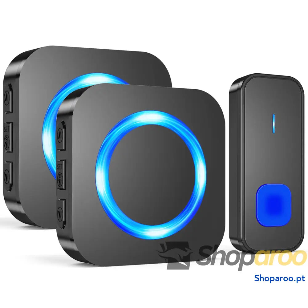 Campainha sem fios exterior impermeável kit Doorbell porta para casa 400 m de alcance com 55 melodias 5 níveis volume