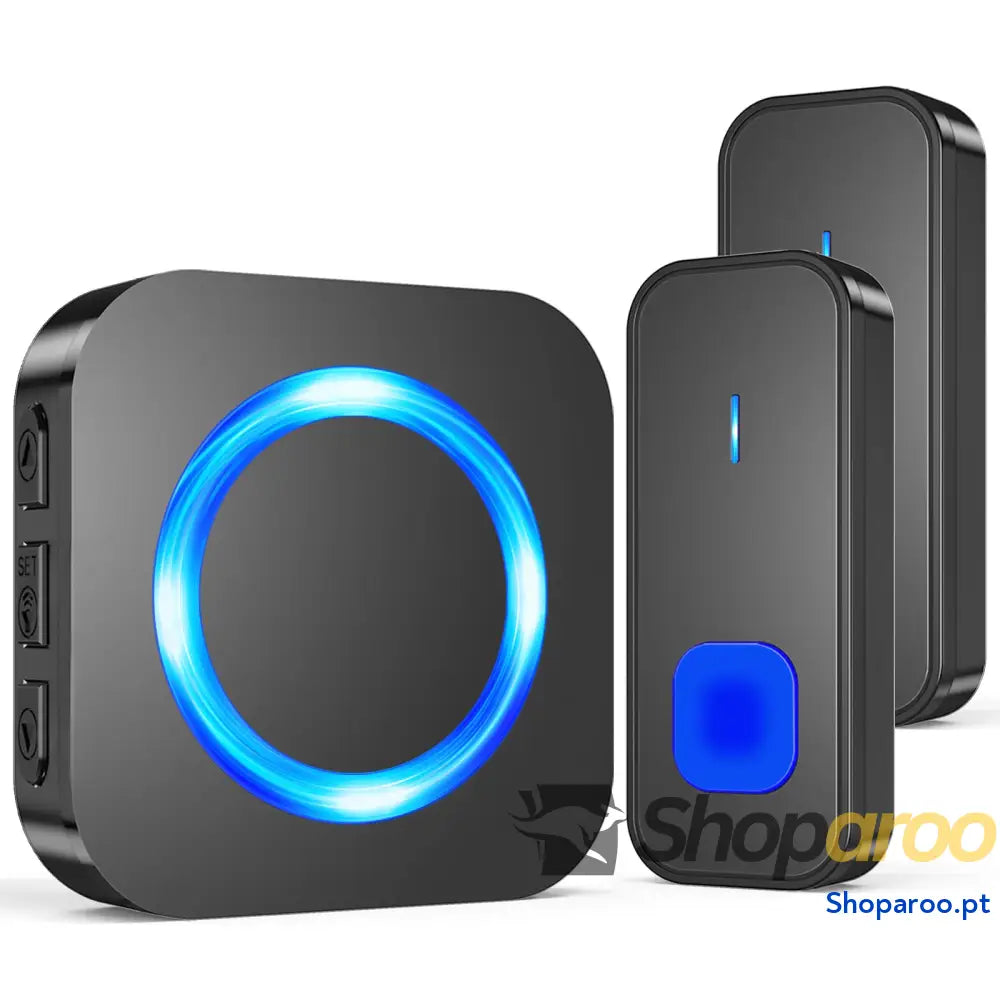 Campainha sem fios exterior impermeável kit Doorbell porta para casa 400 m de alcance com 55 melodias 5 níveis volume