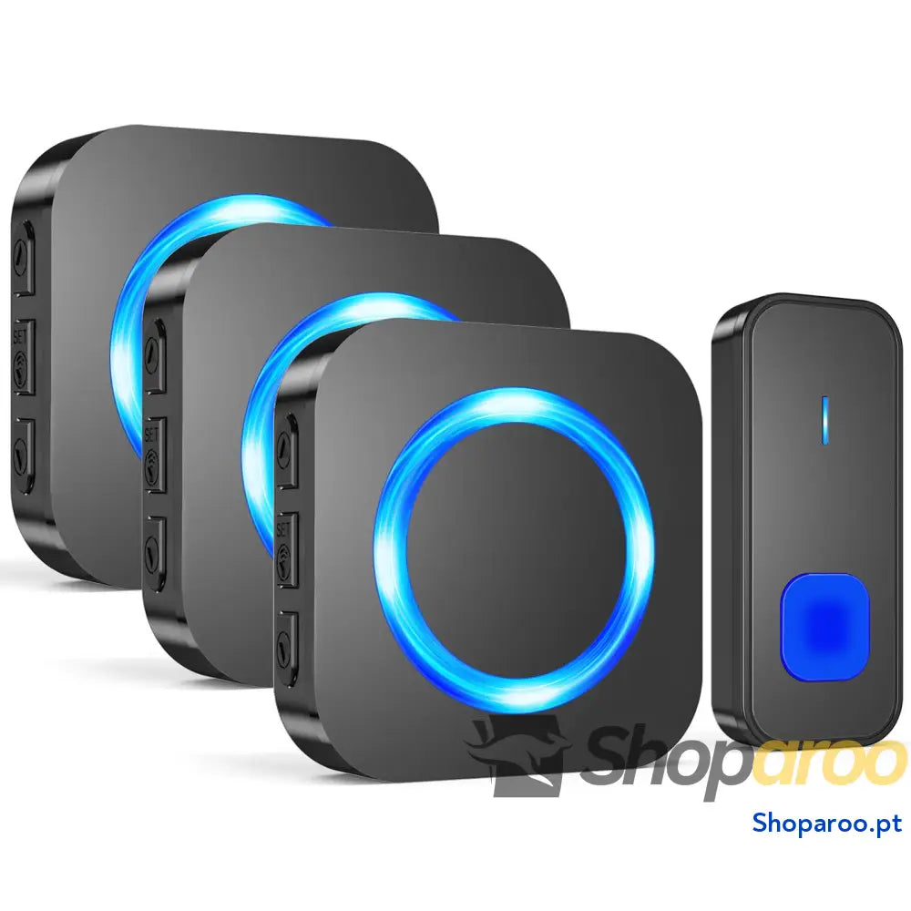 Campainha sem fios exterior impermeável kit Doorbell porta para casa 400 m de alcance com 55 melodias 5 níveis volume