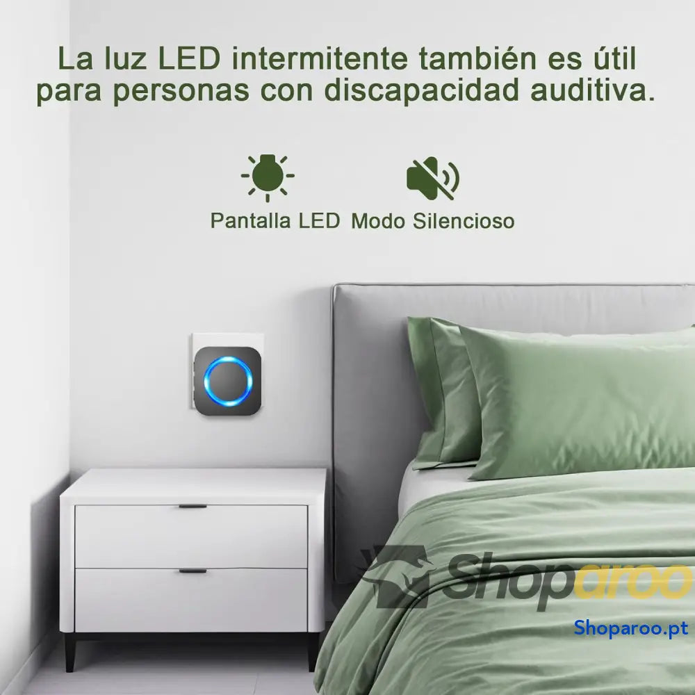 Campainha sem fios exterior impermeável kit Doorbell porta para casa 400 m de alcance com 55 melodias 5 níveis volume