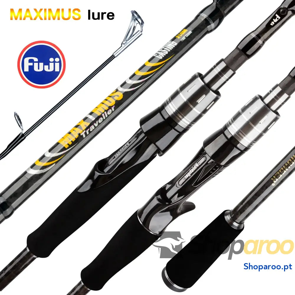 Cana de Pesca Spinning e Baitcasting Maximus Carbono 30T 1,8m a 3,0m