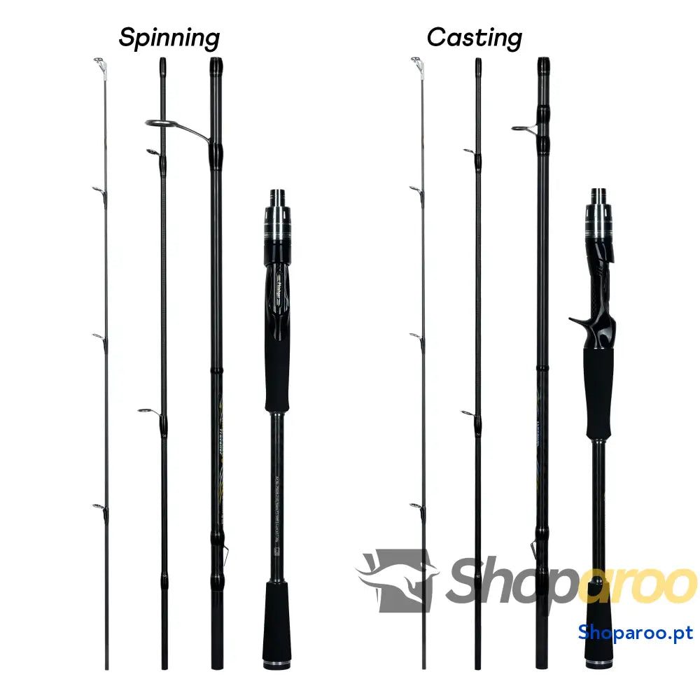 Cana de Pesca Spinning e Baitcasting Maximus Carbono 30T 1,8m a 3,0m