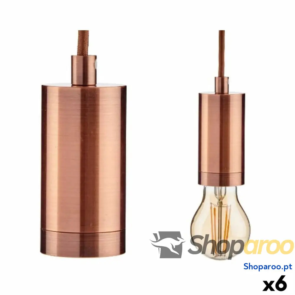 Candeeiro de teto Bronze Metal 60 W 9,5 x 9,5 x 9,7 cm (6 Unidades)