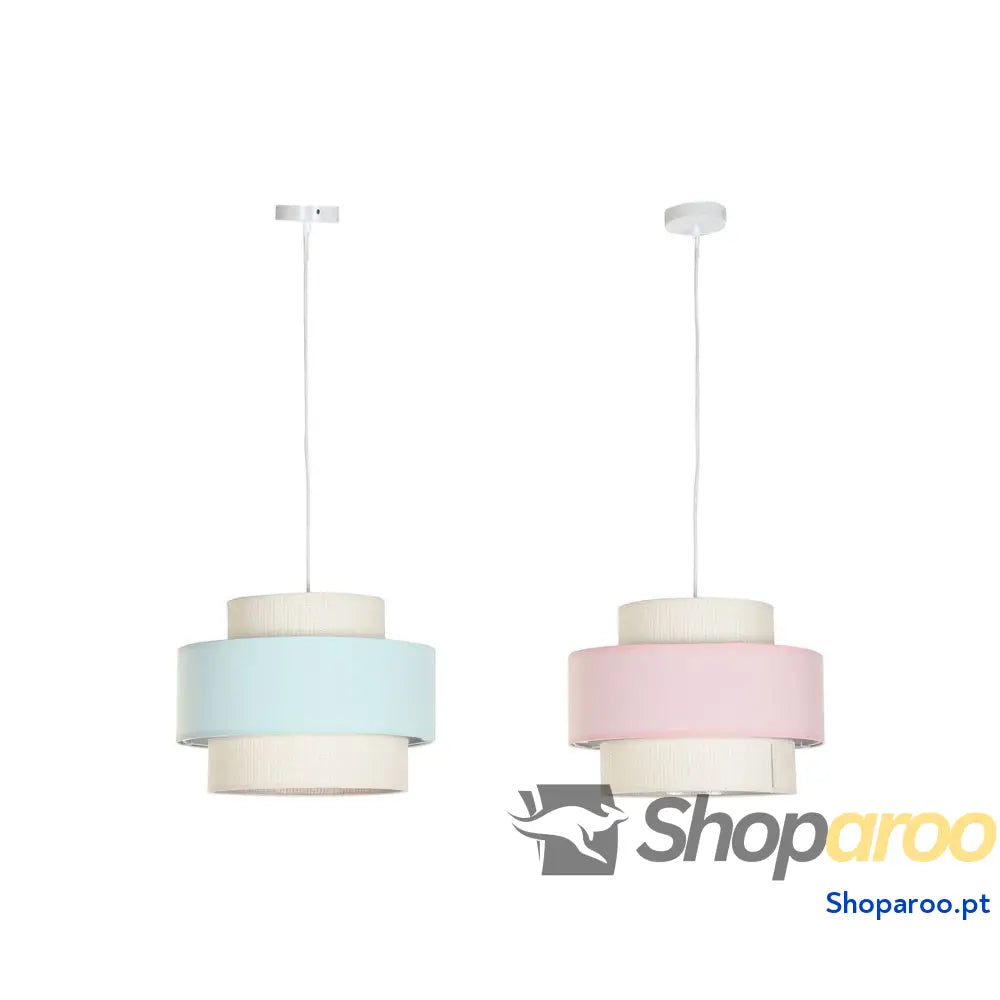 Candeeiro de teto DKD Home Decor 40 x 40 x 30 cm Verde Rosa Claro 50 W (2 Unidades)