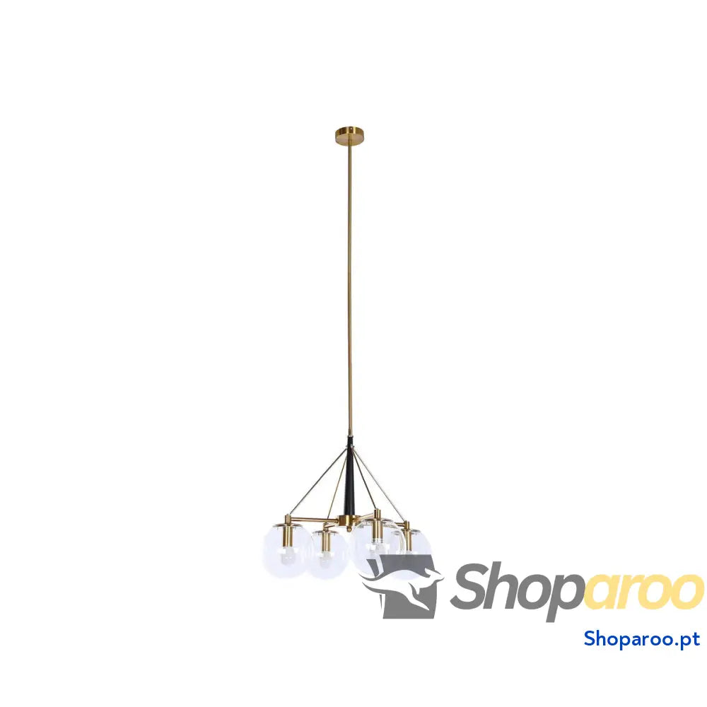 Candeeiro de teto DKD Home Decor 50 x 50 x 144 cm Cristal Dourado Metal 50 W