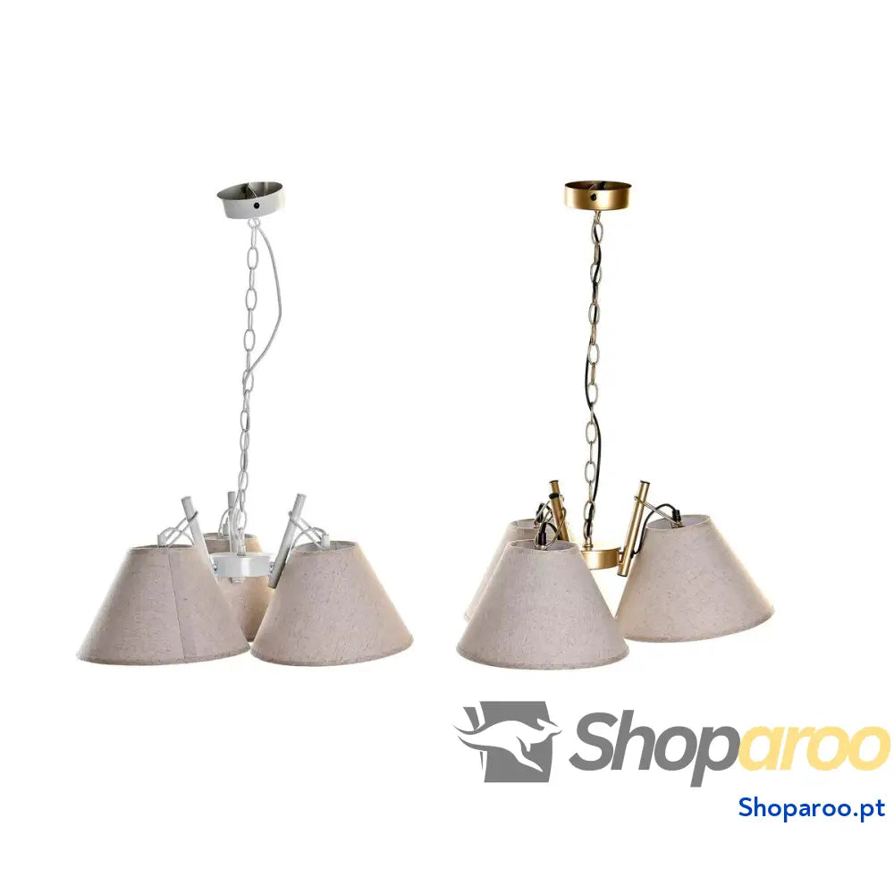 Candeeiro de teto DKD Home Decor 50 x 46 x 30 cm Dourado Metal Branco 50 W (2 Unidades)