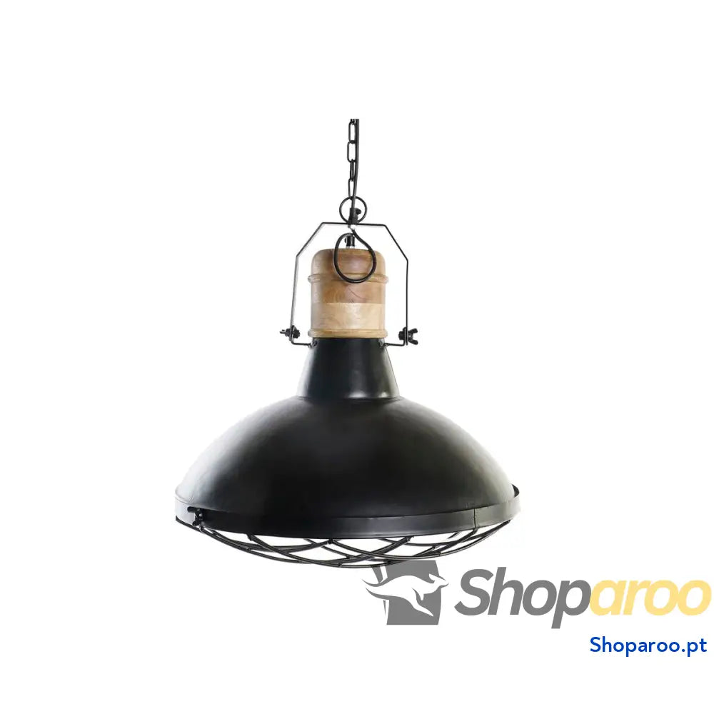 Candeeiro de teto DKD Home Decor 52 x 52 x 57 cm Preto Castanho Ferro Madeira de mangueira 50 W