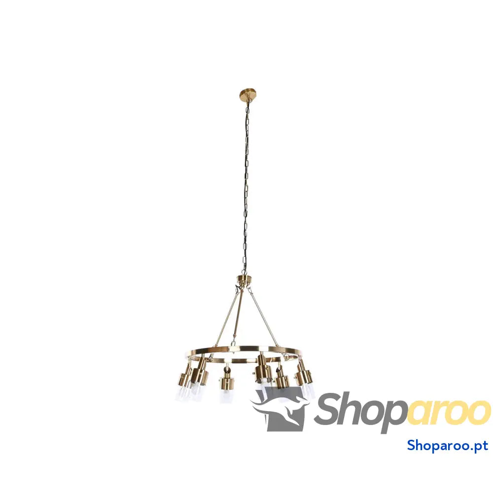 Candeeiro de teto DKD Home Decor 66 x 66 x 60 cm Cristal Dourado Metal 40 W