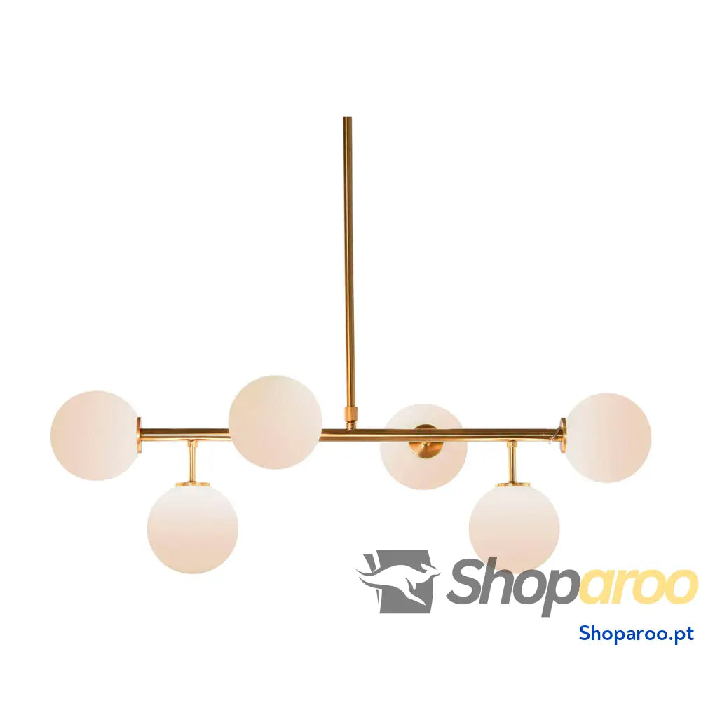 Candeeiro de teto DKD Home Decor 83 x 36 x 36 cm Cristal Dourado Metal Branco