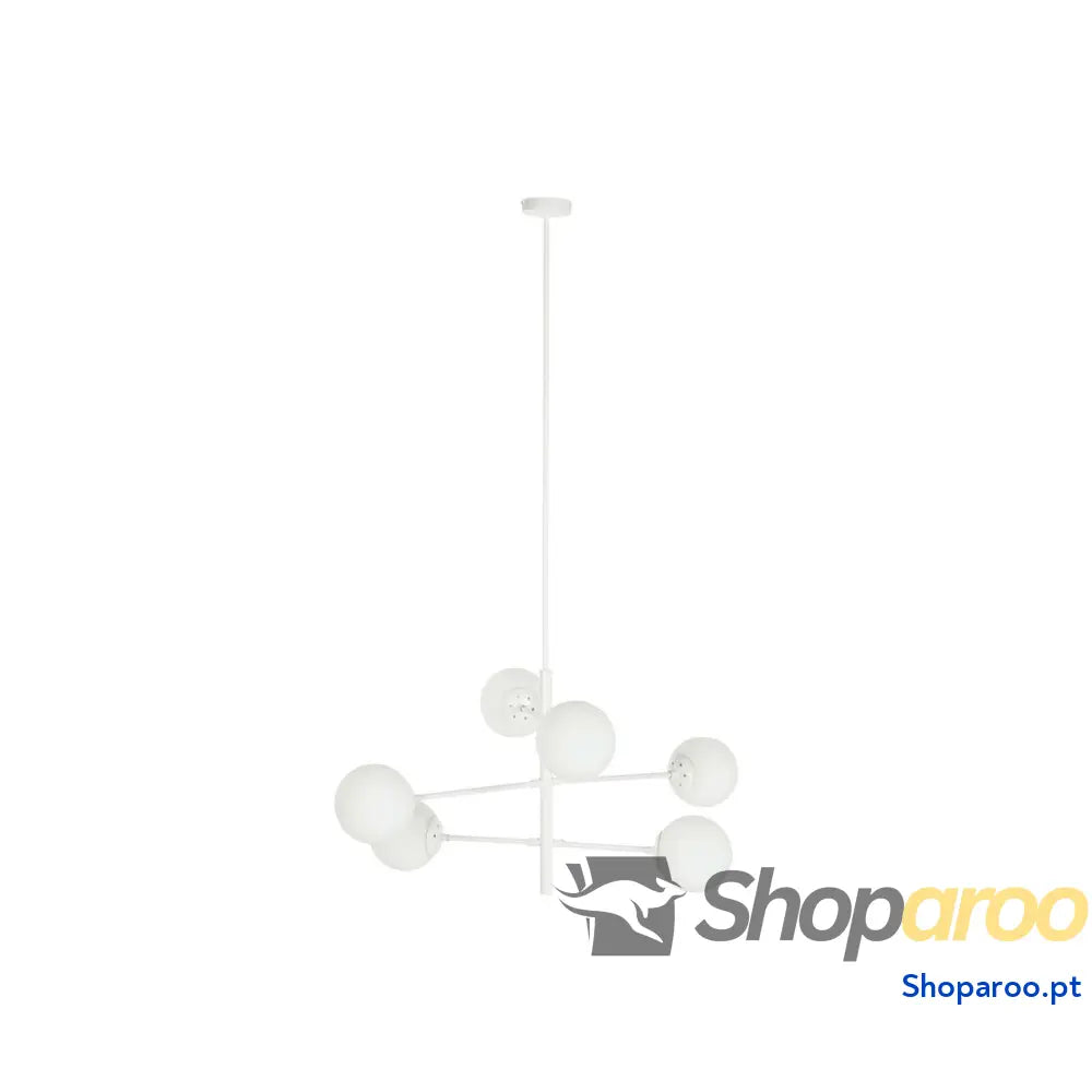 Candeeiro de teto DKD Home Decor 96 x 73 x 50 cm Cristal Metal Branco 50 W