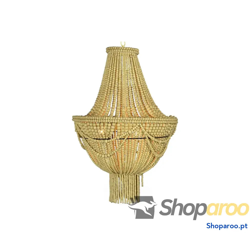 Candeeiro de teto DKD Home Decor Amarelo Castanho Metal Madeira MDF 40 W 50 x 50 x 73 cm