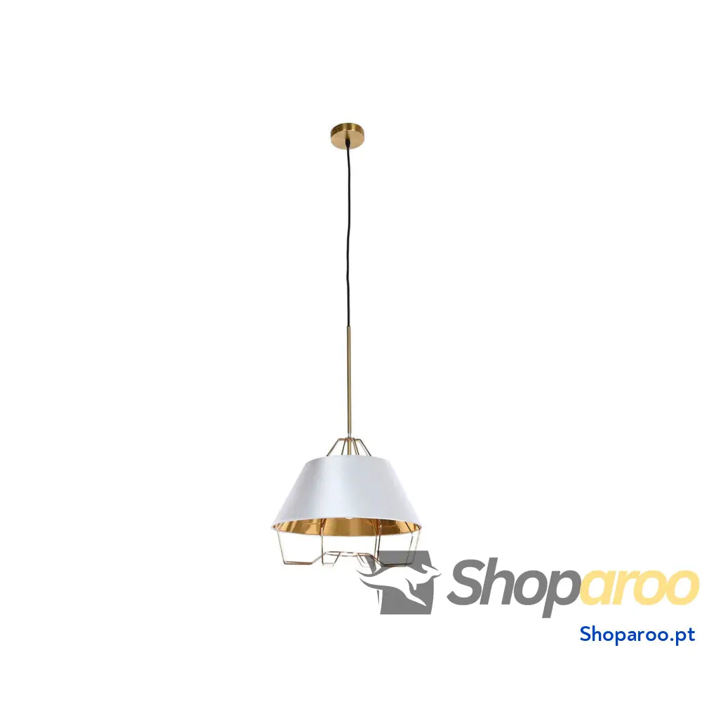 Candeeiro de teto DKD Home Decor Branco Dourado PVC Metal 50 W 38 x 38 x 32 cm