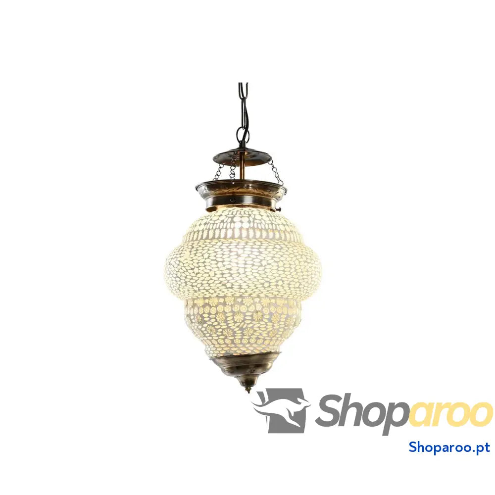 Candeeiro de teto DKD Home Decor Branco Metal Cristal 25 W 23 x 23 x 33 cm