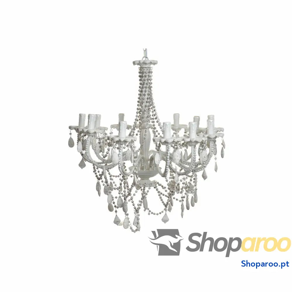 Candeeiro de teto DKD Home Decor Branco Metal Plástico 40 W Romântico Decapé 220 V 70 x 70 x 63 cm