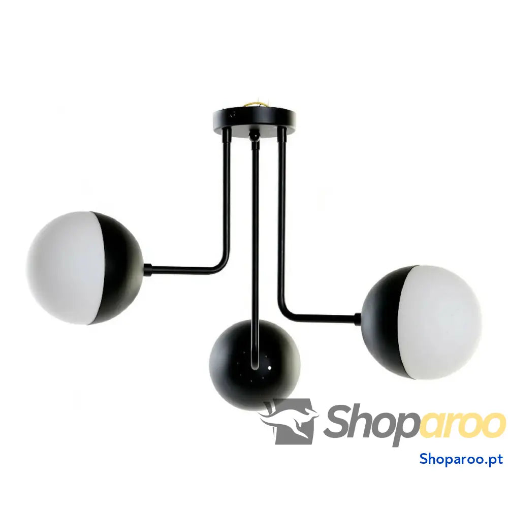 Candeeiro de teto DKD Home Decor Branco Preto Metal Cristal 220 V 50 W (61 x 58 x 46 cm)