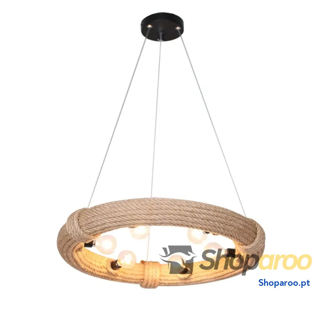 Candeeiro de teto DKD Home Decor Castanho Corda (51 x 51 x 10 cm) (47 X 47 X 10 CM)