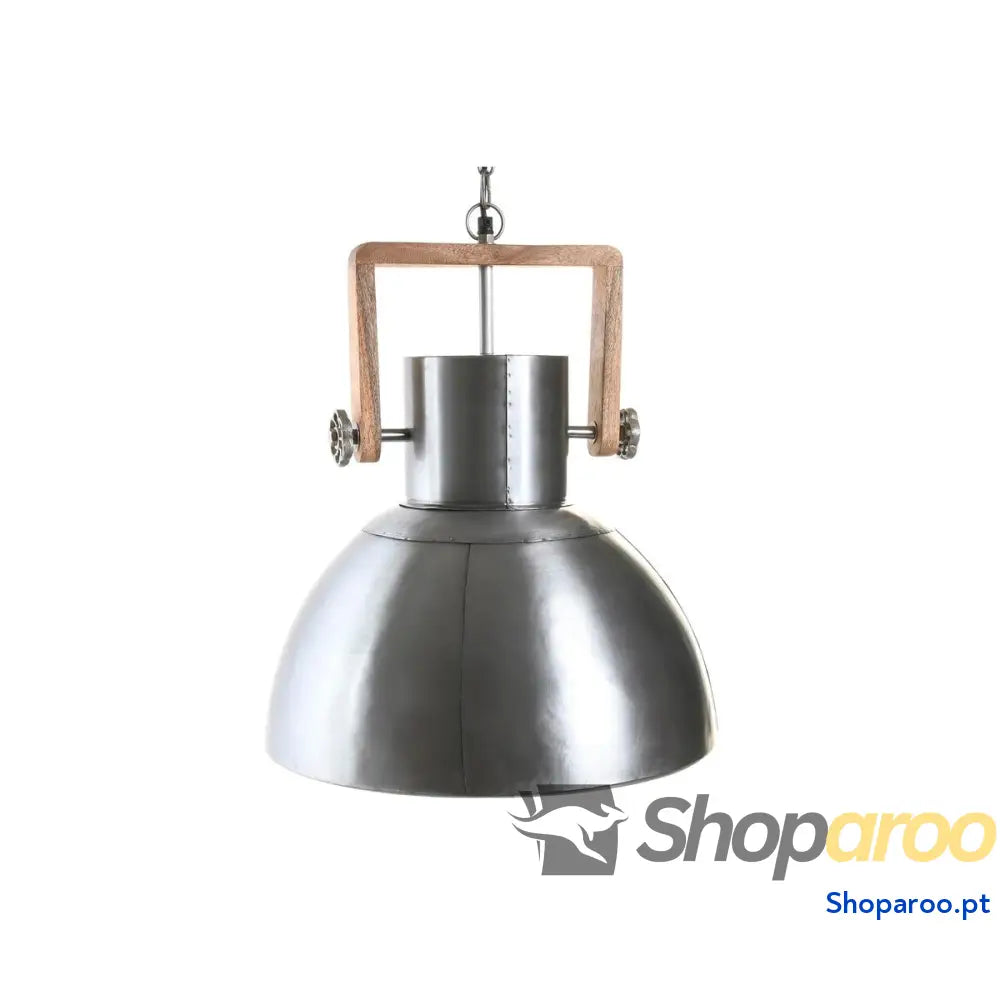 Candeeiro de teto DKD Home Decor Castanho Prateado Ferro Madeira de mangueira 50 W 40 x 40 x 47 cm