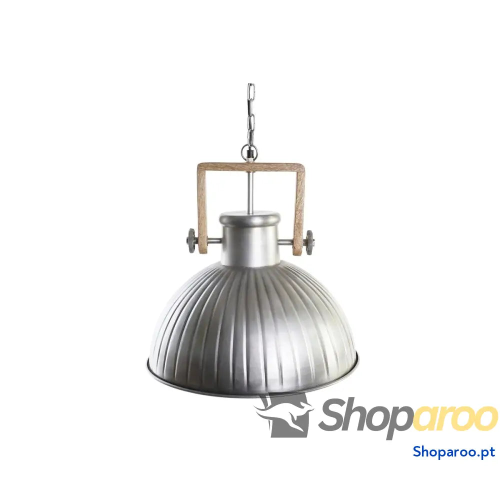 Candeeiro de teto DKD Home Decor Castanho Prateado Ferro Madeira de mangueira 50 W 41 x 41 x 40 cm