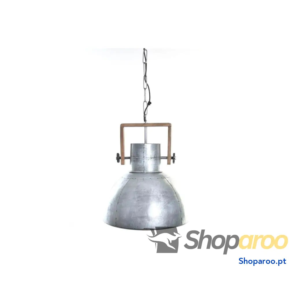 Candeeiro de teto DKD Home Decor Castanho Prateado Metal Madeira de mangueira 50 W 40 x 40 x 50 cm