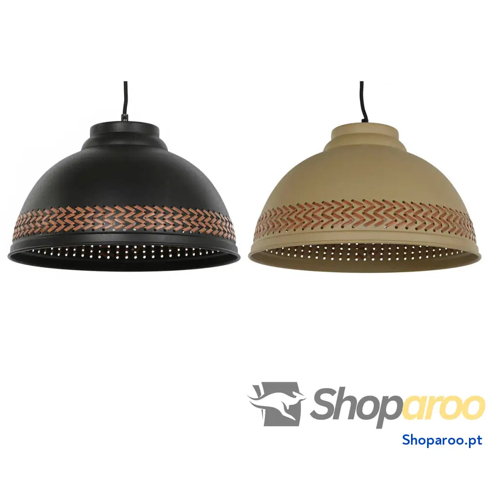 Candeeiro de teto DKD Home Decor Castanho Preto Creme Metal 50 W 39 x 39 x 22 cm (2 Unidades)