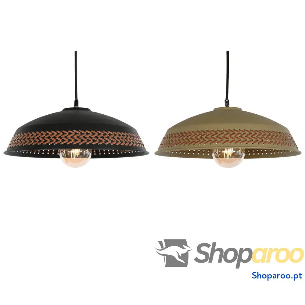 Candeeiro de teto DKD Home Decor Castanho Preto Creme Metal 50 W 42 x 42 x 24 cm (2 Unidades)
