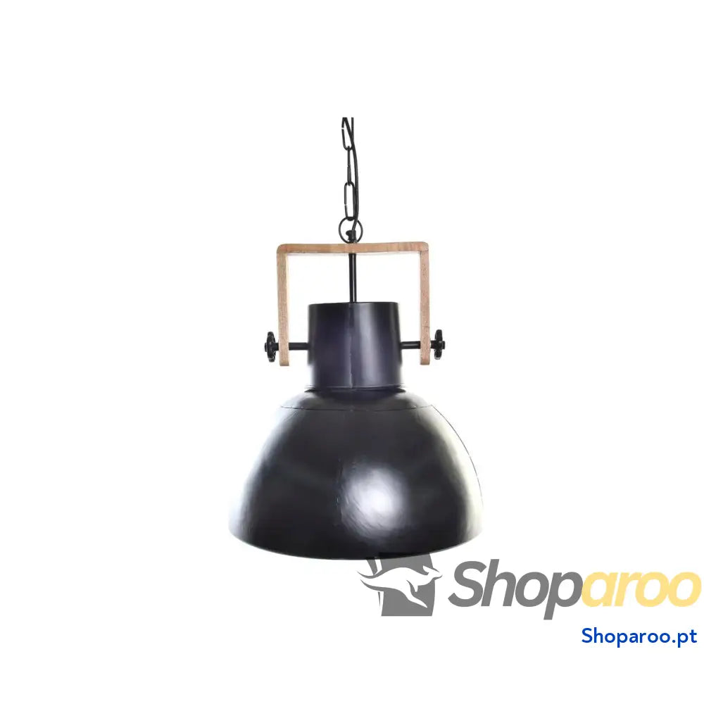 Candeeiro de teto DKD Home Decor Castanho Preto Metal Madeira de mangueira 50 W 40 x 40 x 49 cm