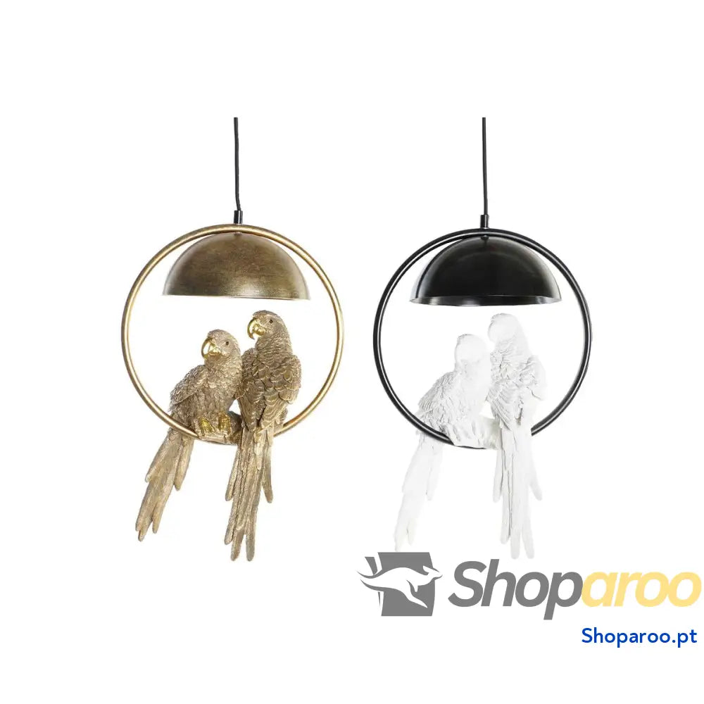 Candeeiro de teto DKD Home Decor Dourado Branco 220 V 50 W (29,5 x 22 x 44,5 cm) (2 Unidades)