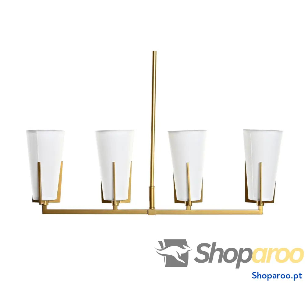 Candeeiro de teto DKD Home Decor Dourado Branco (67 x 14 x 22 cm)