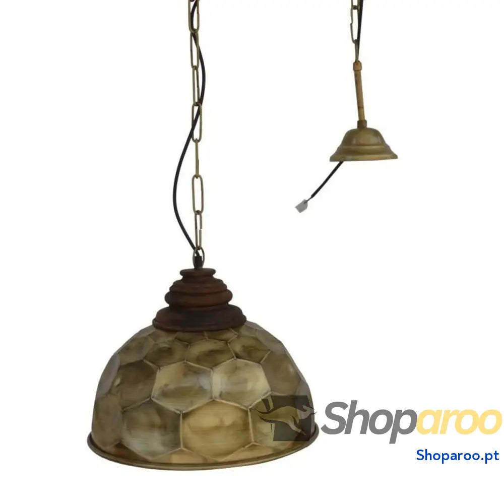 Candeeiro de teto DKD Home Decor Dourado Madeira Metal 50 W 39 x 39 x 34 cm