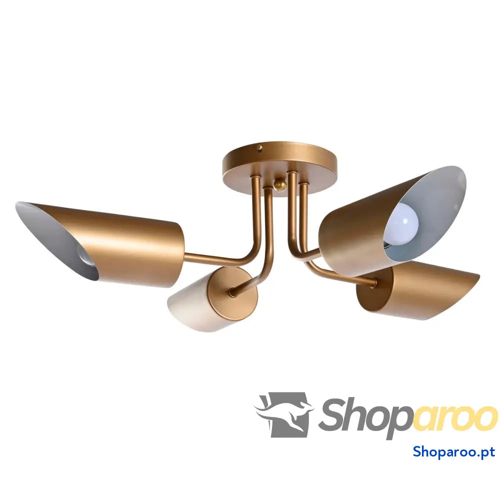 Candeeiro de teto DKD Home Decor Dourado Metal 50 W 70 x 70 x 20 cm