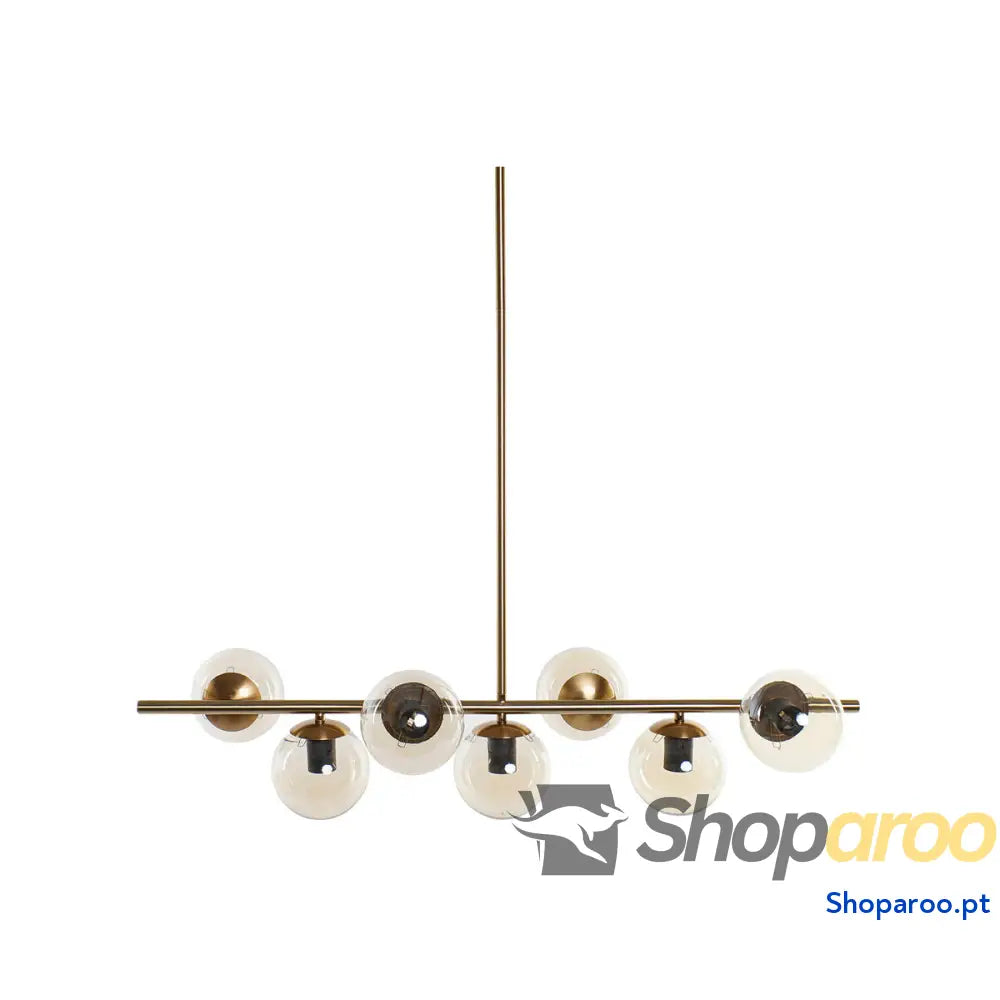 Candeeiro de teto DKD Home Decor Dourado Metal Cristal 96 x 30 x 130 cm
