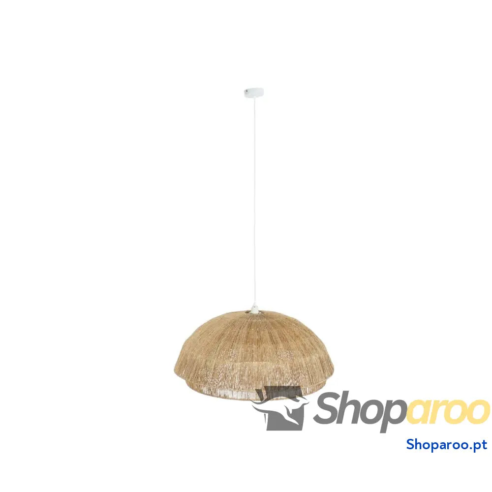 Candeeiro de teto DKD Home Decor Marrom claro Juta Ferro 50 W 80 x 80 x 33 cm