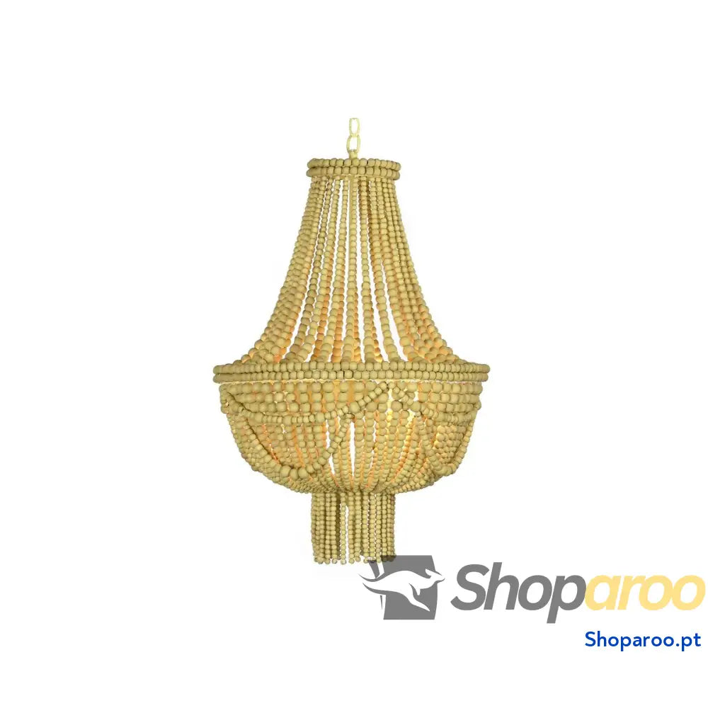 Candeeiro de teto DKD Home Decor Metal Castanho Amarelo 40 W Madeira MDF (40 x 40 x 60 cm)