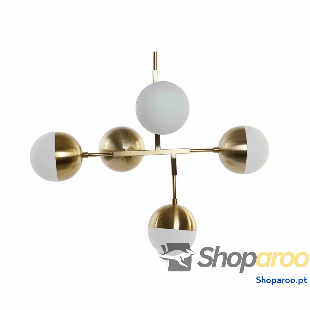 Candeeiro de teto DKD Home Decor Metal Cristal Dourado (74 x 52 x 168 cm)