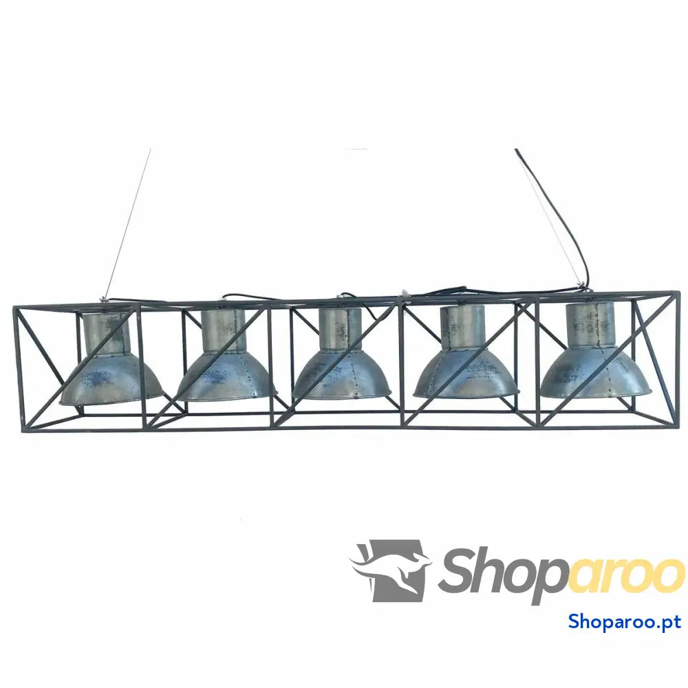 Candeeiro de teto DKD Home Decor Múltiplas posições 115 x 24 x 24 cm Preto Cinzento Metal 50 W