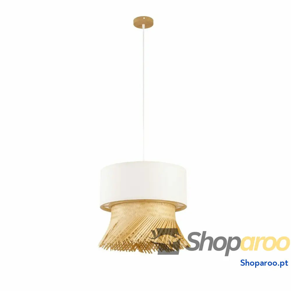 Candeeiro de teto DKD Home Decor Poliéster Bambu (40 x 40 x 39 cm)