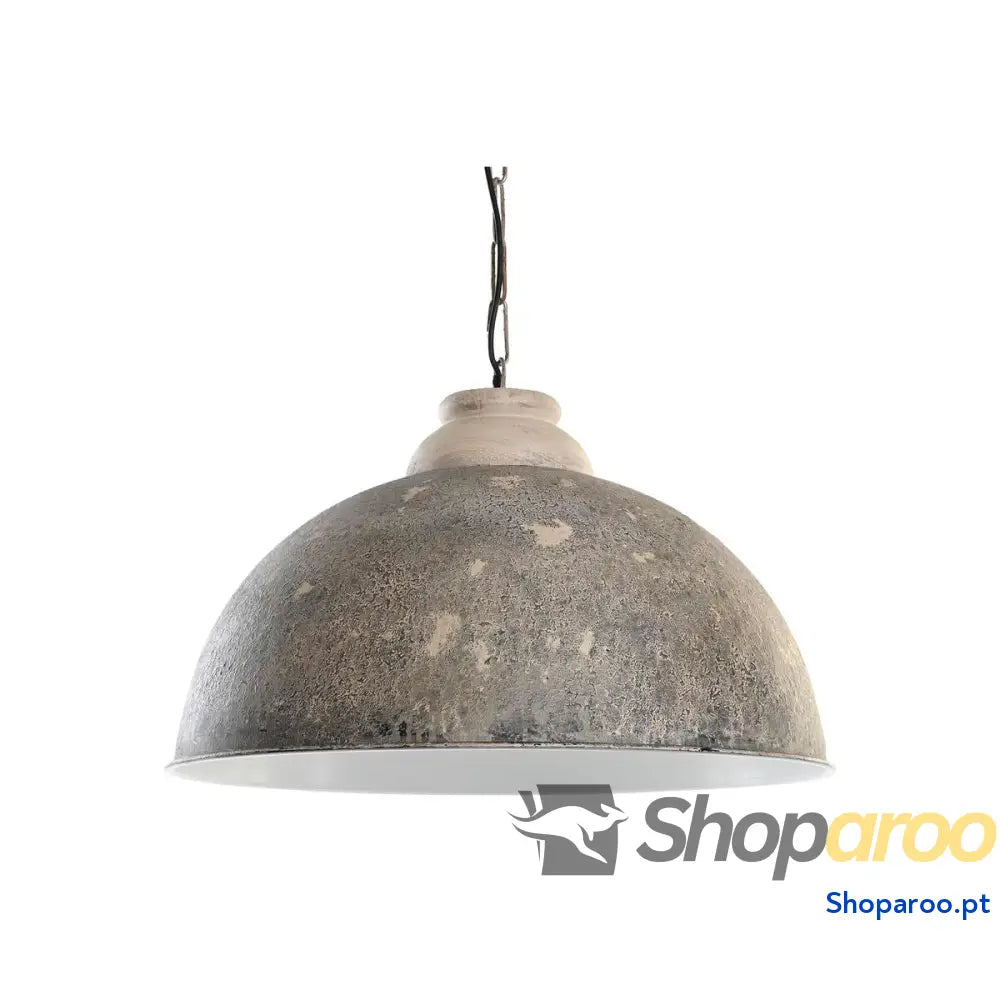Candeeiro de teto DKD Home Decor Preto Cinzento Madeira Metal 50 W 61 x 61 x 37 cm