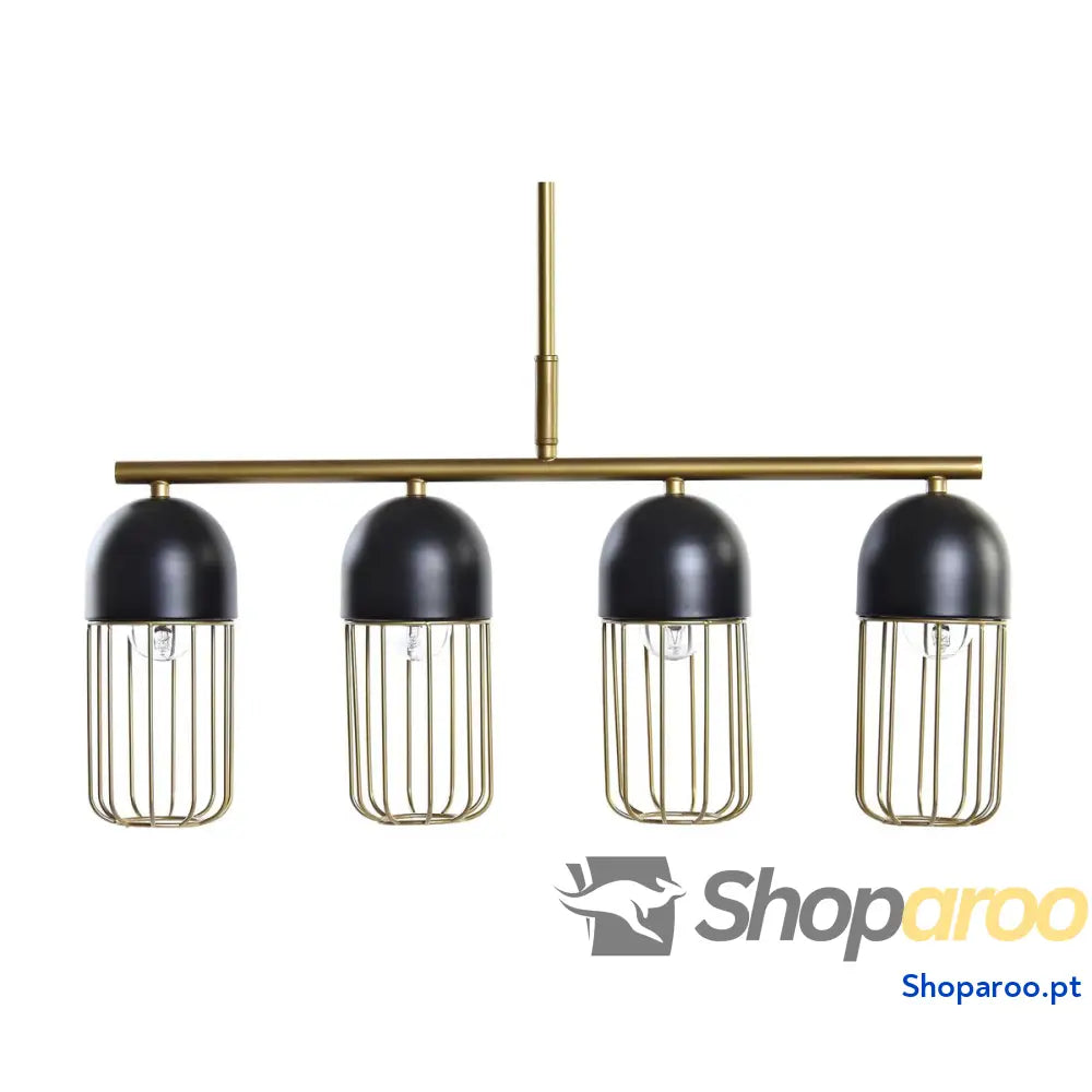 Candeeiro de teto DKD Home Decor Preto Dourado 220 V 50 W (60 x 11 x 26 cm)