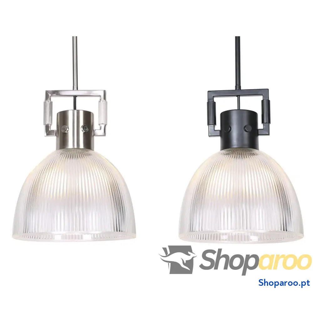 Candeeiro de teto DKD Home Decor Preto Prateado Metal Cristal 25,4 x 25,4 x 35,5 cm (2 Unidades)